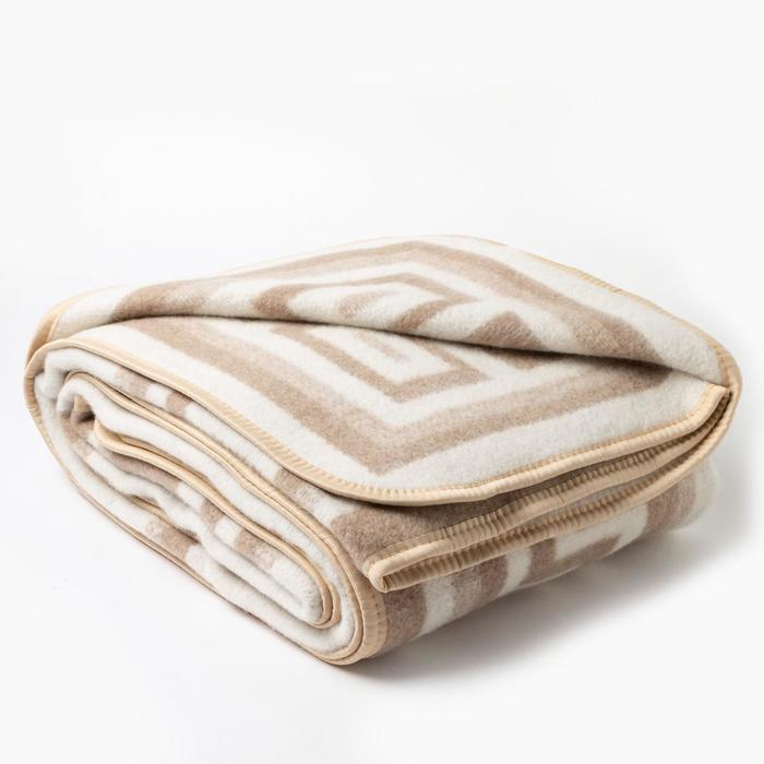 Одеяло шерстяное «Греция» 140х205 см, цвет бежевый